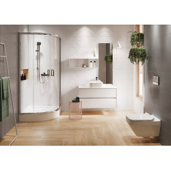 Cersanit Kabina półokrągła Arteco 80x190 + brodzik taco 80cm 16cm wys