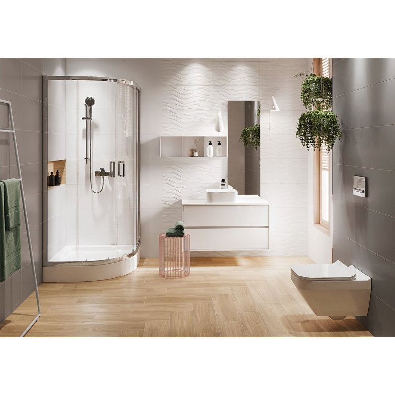 Cersanit Kabina półokrągła Arteco 80x190 + brodzik taco 80cm 16cm wys