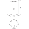 Cersanit Kabina półokrągła Arteco 80x190 + brodzik taco 80cm 16cm wys