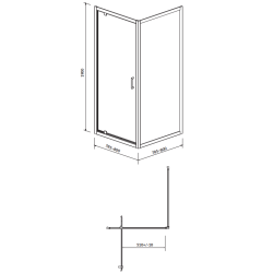 Cersanit Arteco kabina przezroczysta kwadratowa 80x80X190 + brodzik tako 80cm wys 4cm zestaw