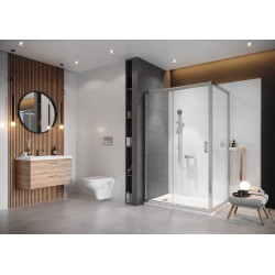 Cersanit Arteco Kabina prysznicowa z brodzikiem 90x90 cm chrom brodzik w zestawie