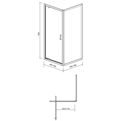 Cersanit Arteco Kabina prysznicowa z brodzikiem 90x90 cm chrom brodzik w zestawie