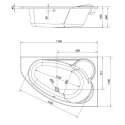 Cersanit Wanna Kaliope 170x110 bez panelu do zabudowy