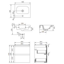 Cersanit Szafka Z Umywalką MODUO 50 w kolorze antracytowym