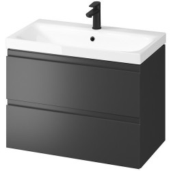 Cersanit Moduo umywalka z szafką 80 cm wisząca antracytowa