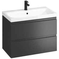 Cersanit Moduo umywalka z szafką 80 cm wisząca antracytowa