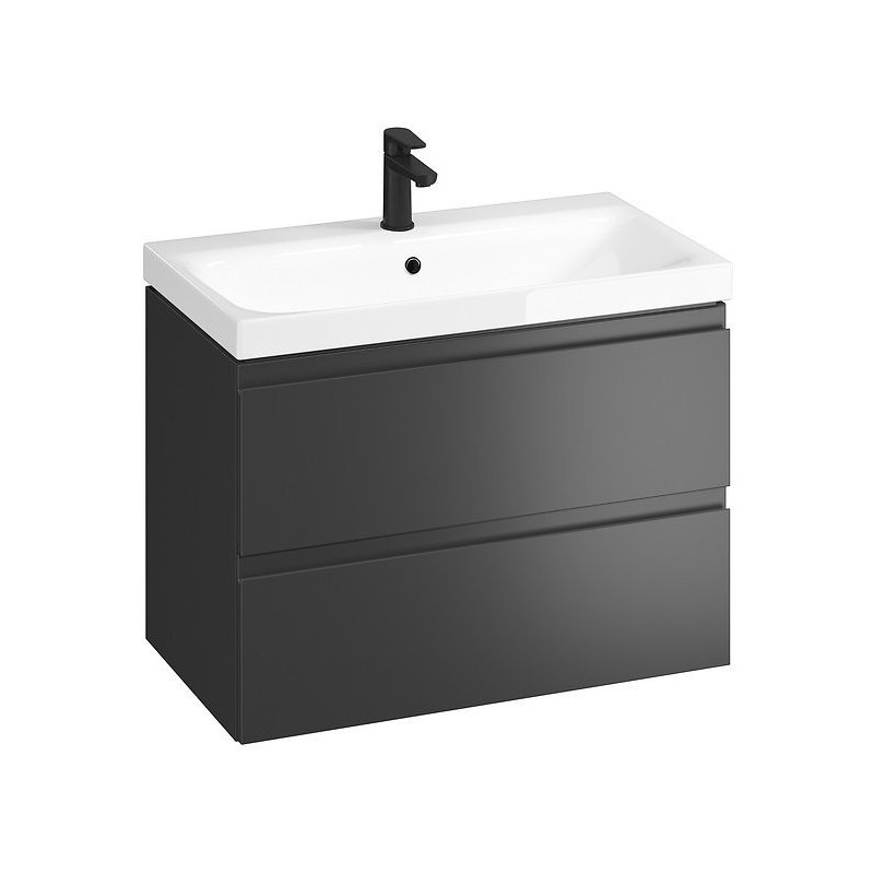 Cersanit Moduo umywalka z szafką 80 cm wisząca antracytowa