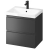 Cersanit Moduo SET B896 umywalka z szafką 60 cm wisząca antracytowa