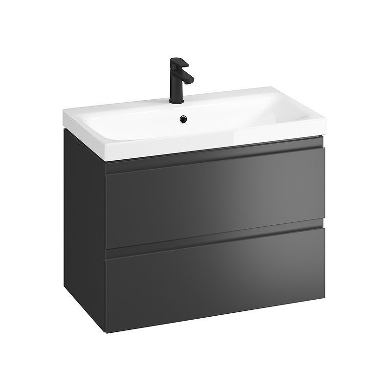 Cersanit Moduo SET B897 umywalka z szafką 80 cm wisząca antracytowa