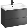 Cersanit Moduo SET B897 umywalka z szafką 80 cm wisząca antracytowa