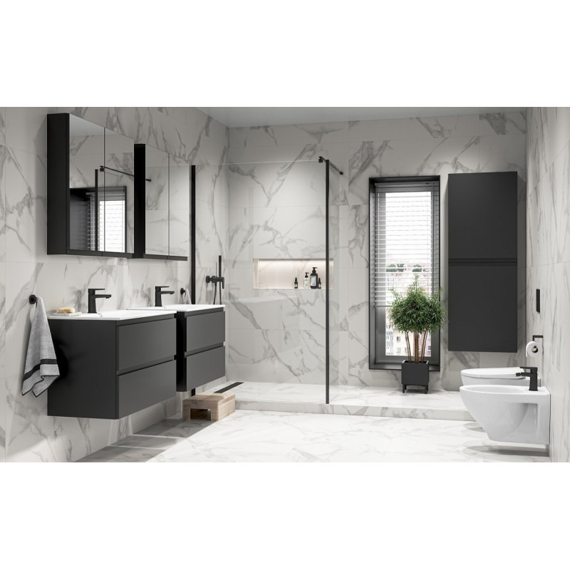 Cersanit Moduo SET B897 umywalka z szafką 80 cm wisząca antracytowa