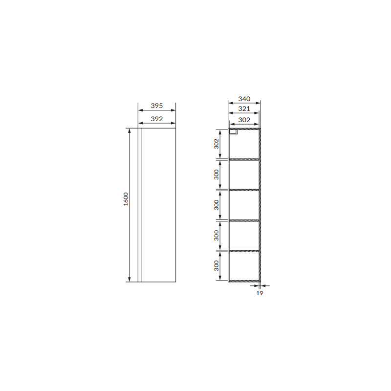 Cersanit Słupek Łazienkowy MODUO 40 Antracytowy - DSM 160cm