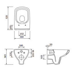 Cersanit Miska WC wisząca COLOUR CLEANON bez deski