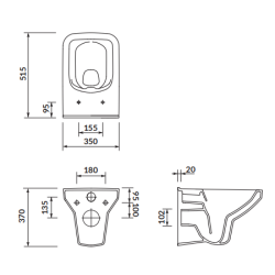 Cersanit Miska WC wisząca COMO CLEANON bez deski