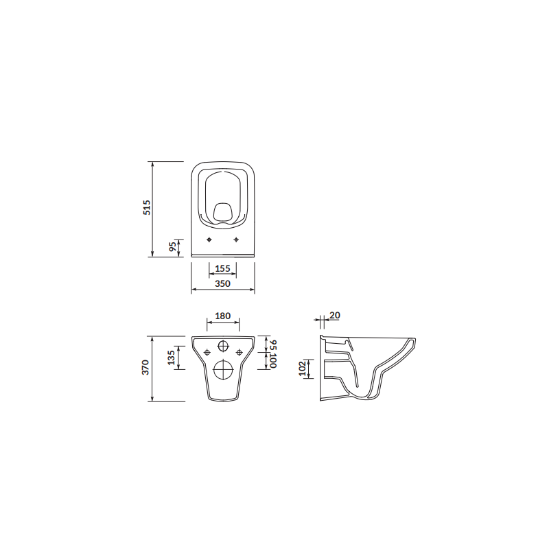 CERSANIT COMO Miska podwieszana WC Toaleta bez kołnierza + deska duroplast