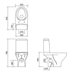 Cersanit Moduo kompakt WC biały z deską SLIM