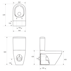 Cersanit miska WC biała CREA CLEANON 010/020, OWALNA
