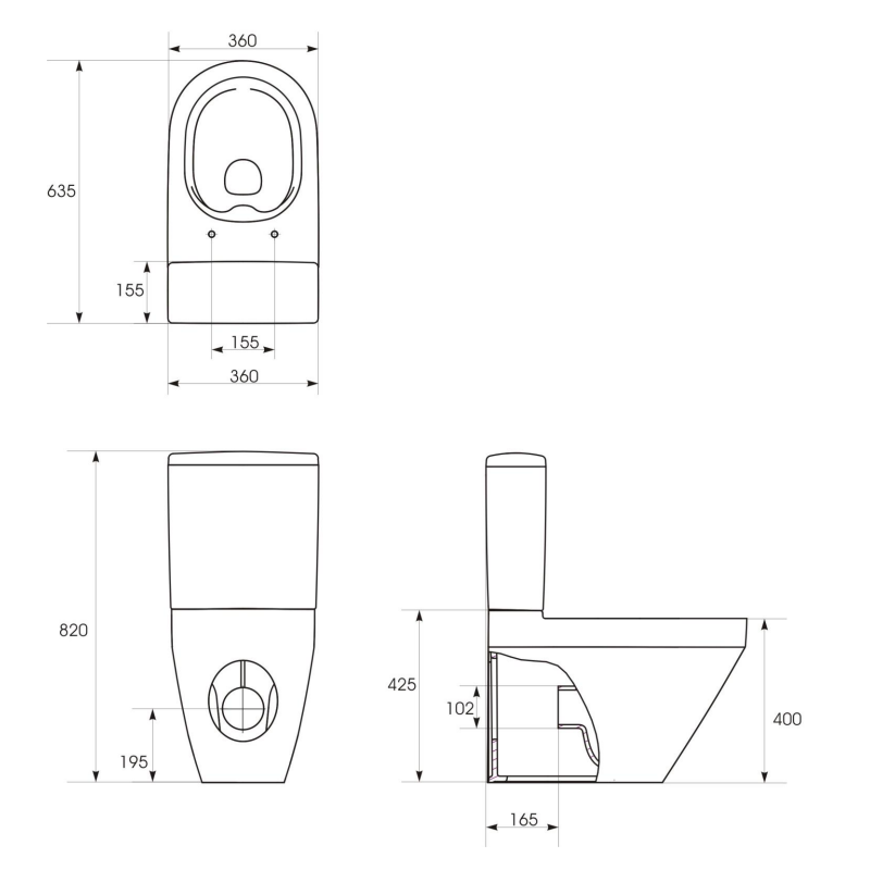 Cersanit miska WC biała CREA CLEANON 010/020, OWALNA