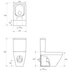 Cersanit miska WC biała CREA CLEANON 010/020, PROSTOKĄTNA