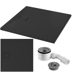 Cersanit Brodzik Tako Slim 90x90 Czarny Mat z Syfonem w komplecie
