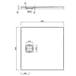 Cersanit Brodzik Kwadratowy Tako Slim 90x90 z Syfonem w komplecie