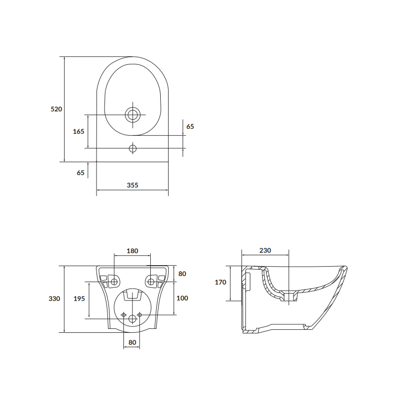 Cersanit Larga bidet oval CleanOn biały