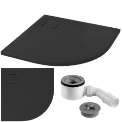 Cersanit Brodzik Tako Slim 90x90 Czarny Mat + Syfon w Zestawie