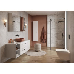 Cersanit Szafka LARGA 80 z Umywalką i Czarnymi Uchwytami