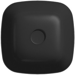 Cersanit umywalka nablatowa Larga 38x38 cm, antracyt matowy, z korkiem – styl i elegancja!