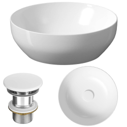 Cersanit Umywalka Okrągła Larga 40cm Biała z Korkiem - Wyjątkowy Design na Twojej Łazienki