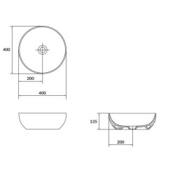 Cersanit Umywalka Nablatowa Larga 40 cm Brązowy Mat + Korek W Zestawie