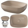 Cersanit Umywalka Ceramiczna Larga 50x38 Brązowy Mat z  Korkiem