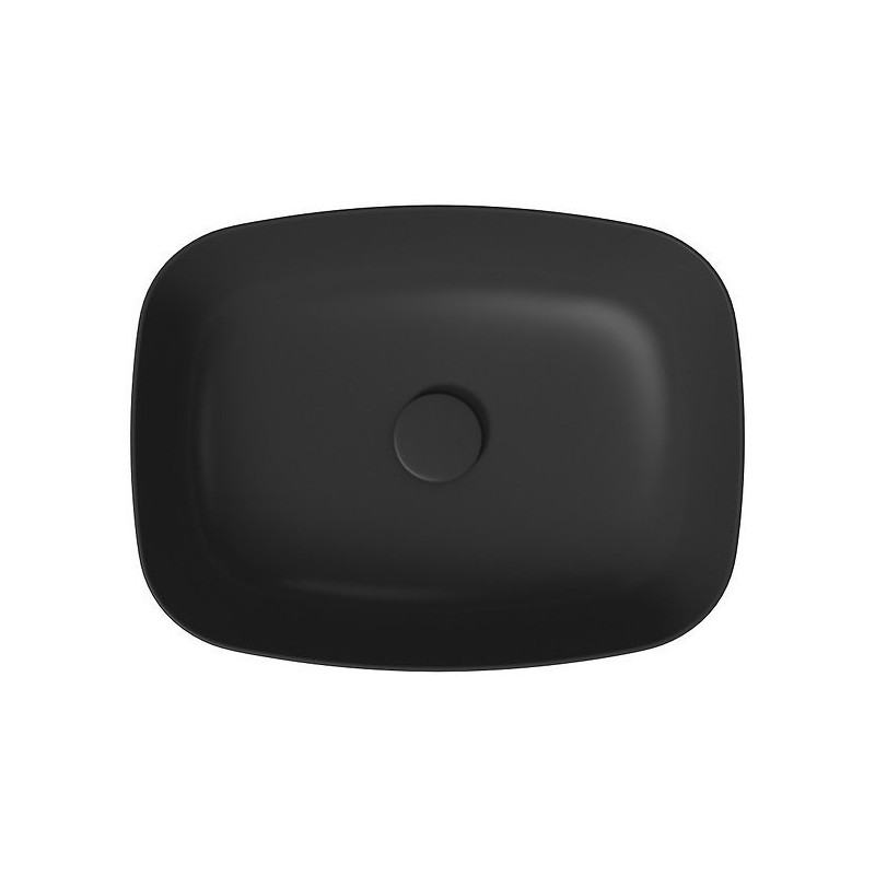 Cersanit Umywalka Larga 50x38 cm - Antracyt Mat, Z Korkiem