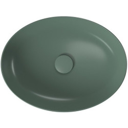 Cersanit umywalka Larga elipsa 50x38 cm w zielonym macie + korek