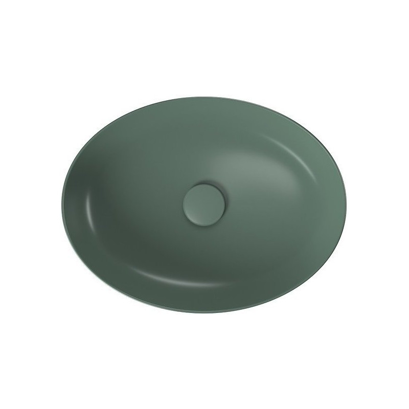 Cersanit umywalka Larga elipsa 50x38 cm w zielonym macie + korek
