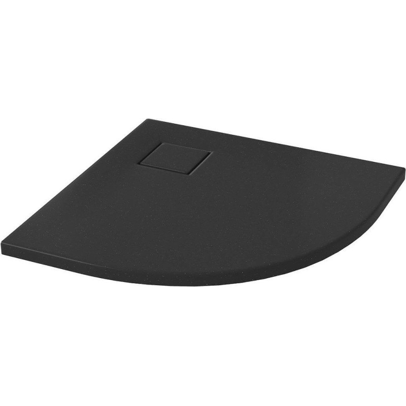 Cersanit Brodzik Półokrągły Tako Slim 80x80 w Czarnym Macie + Syfon w Zestawie