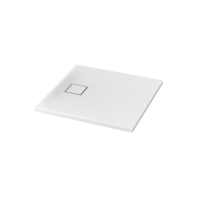 Cersanit Kwadratowy brodzik Tako Slim 80x80, ultra biały, z syfonem w zestawie