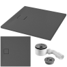 Cersanit Brodzik Kwadratowy Tako Slim 90x90 Szary Mat z Syfonem