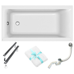 Cersanit Larga SLIM 170x75 - Wanna Akrylowa z Syfonem i Nogami w Zestawie