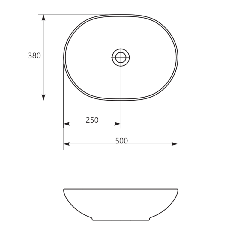 CERSANIT SAVIO Umywalka Nablatowa Owalna 50x38 cm Biała Połysk K711-003