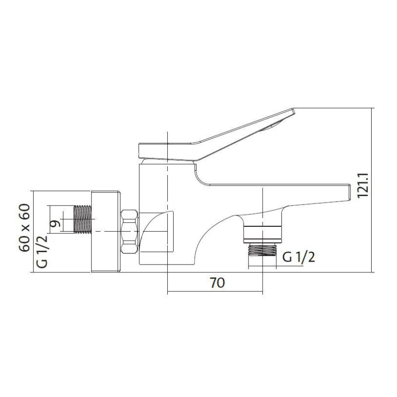 Cersanit Bateria Wannowa CROMO chromowana