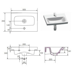 Cersanit MODUO SLIM 50 zestaw szafka z umywalką biały połysk cichy domyk