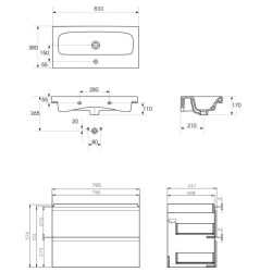 Cersanit MODUO 80 zestaw szafka z umywalką biały połysk cichy domyk