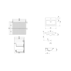 Cersanit Szafka Wisząca z Umywalką Tirso 60cm, Kaszmir Matowy