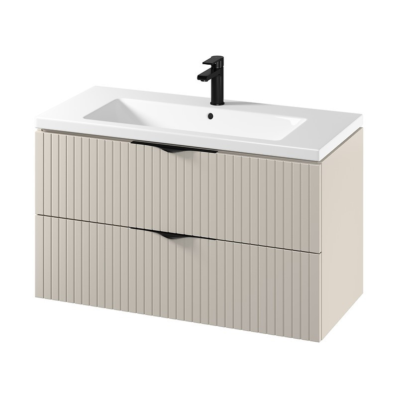 CERSANIT TIRSO - Elegancka szafka z umywalką 100 cm, Kaszmir Matowy, Design DSM - Nowość!