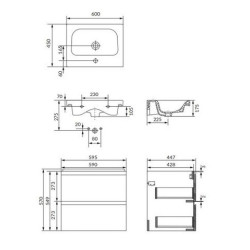CERSANIT MODUO 60 Kaszmir Mat - Stylowa Szafka Wisząca z Umywalką