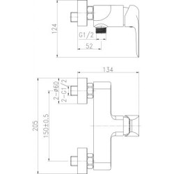 Cersanit City bateria natryskowa chromowana