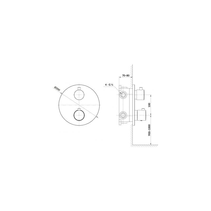 Cersanit Zen bateria wannowa podtynkowa chromowana