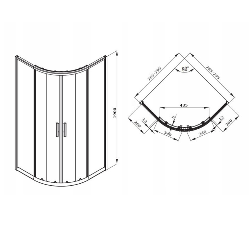 Deante kabinapPrysznicowa Jasmin 80x80 z octem gospodarczym