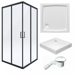 Deante kabina prysznicowa Funkia 90x90 z brodzikiem Polimat Patio i syfonem